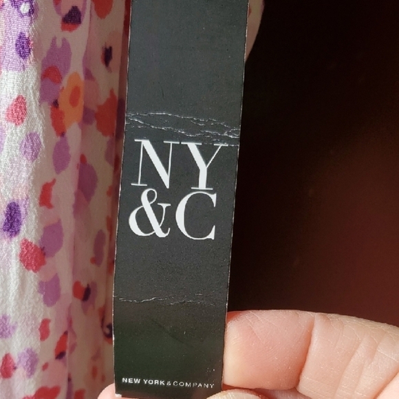 New York & Company Pink Floral Halter Sundress - Picture 3 of 12